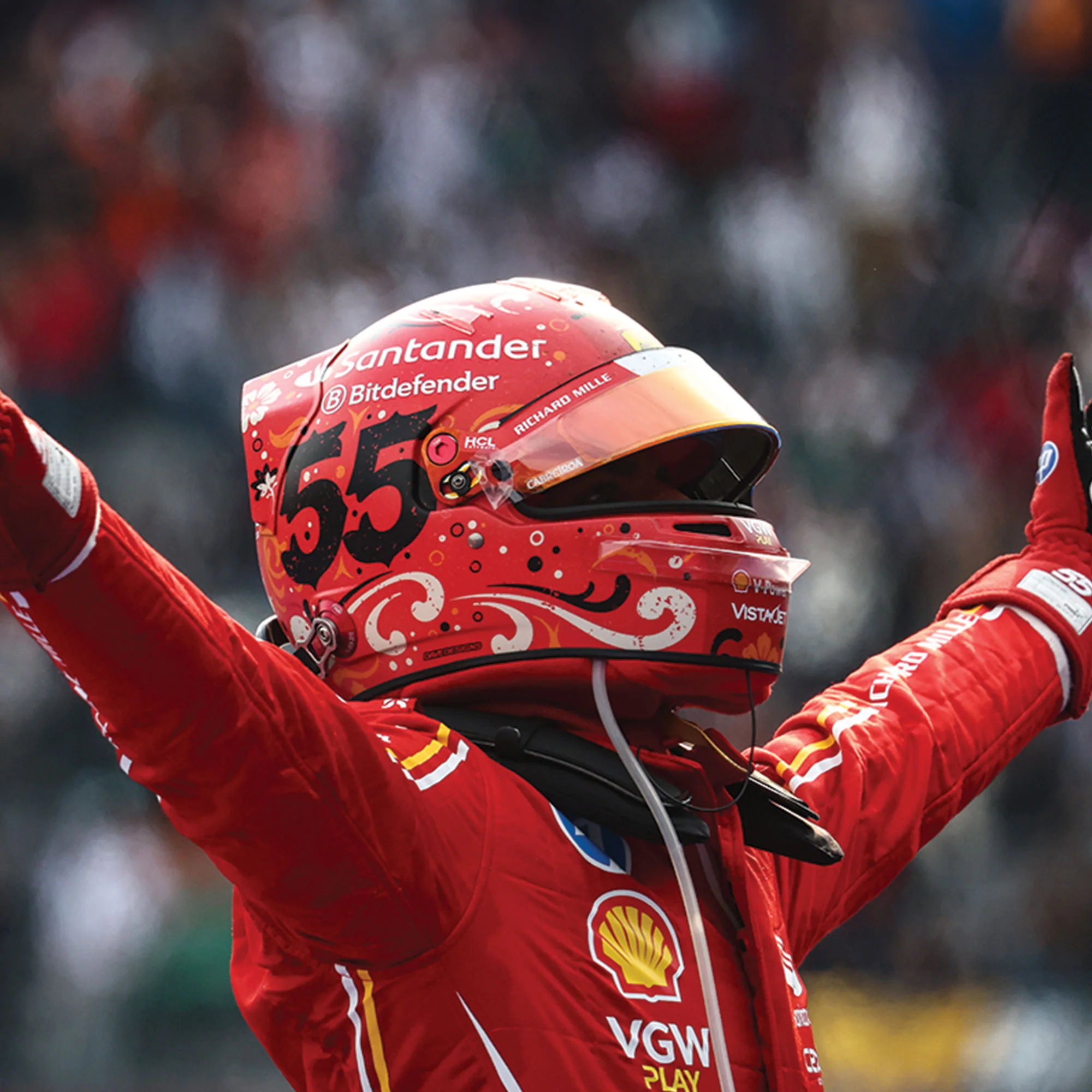 Season Launch LOT 057 - Carlos Sainz 2024 Scuderia Ferrari Signed Replica Helmet - Mexico City GP - Image 3