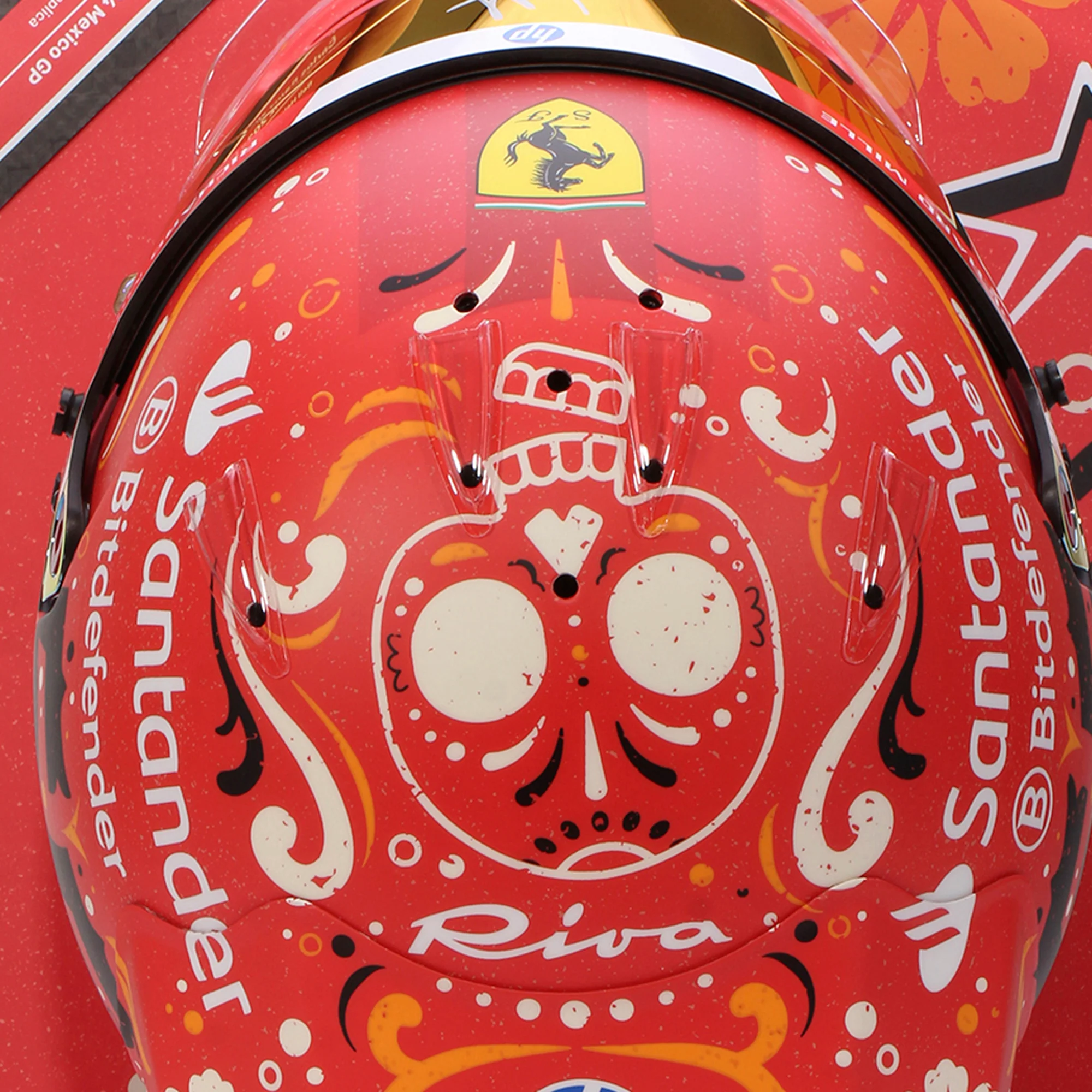 Season Launch LOT 057 - Carlos Sainz 2024 Scuderia Ferrari Signed Replica Helmet - Mexico City GP - Image 7