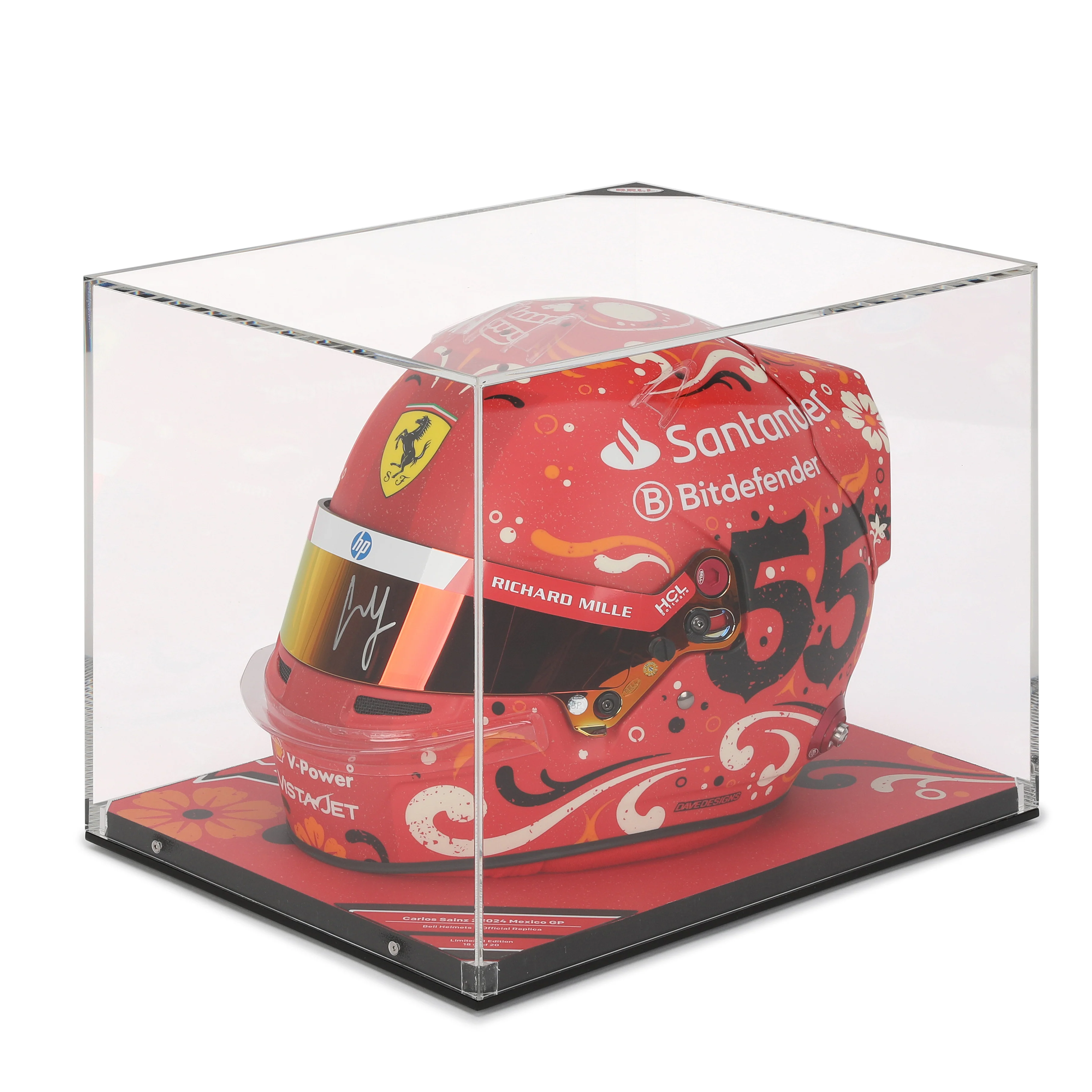 Season Launch LOT 057 - Carlos Sainz 2024 Scuderia Ferrari Signed Replica Helmet - Mexico City GP - Image 9