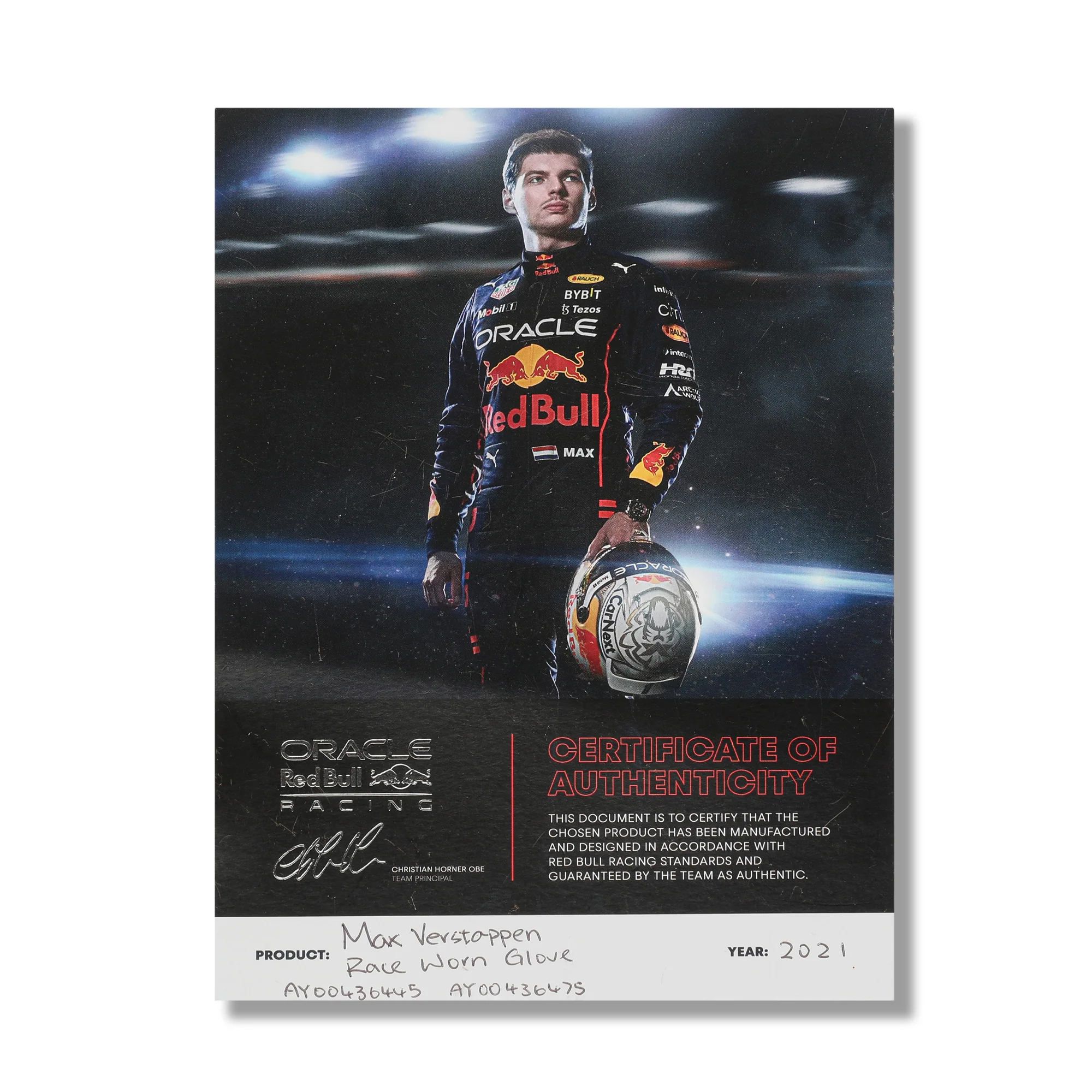 Season Launch LOT 039 - Max Verstappen 2021 Red Bull Gloves - USA GP Used - Image 6