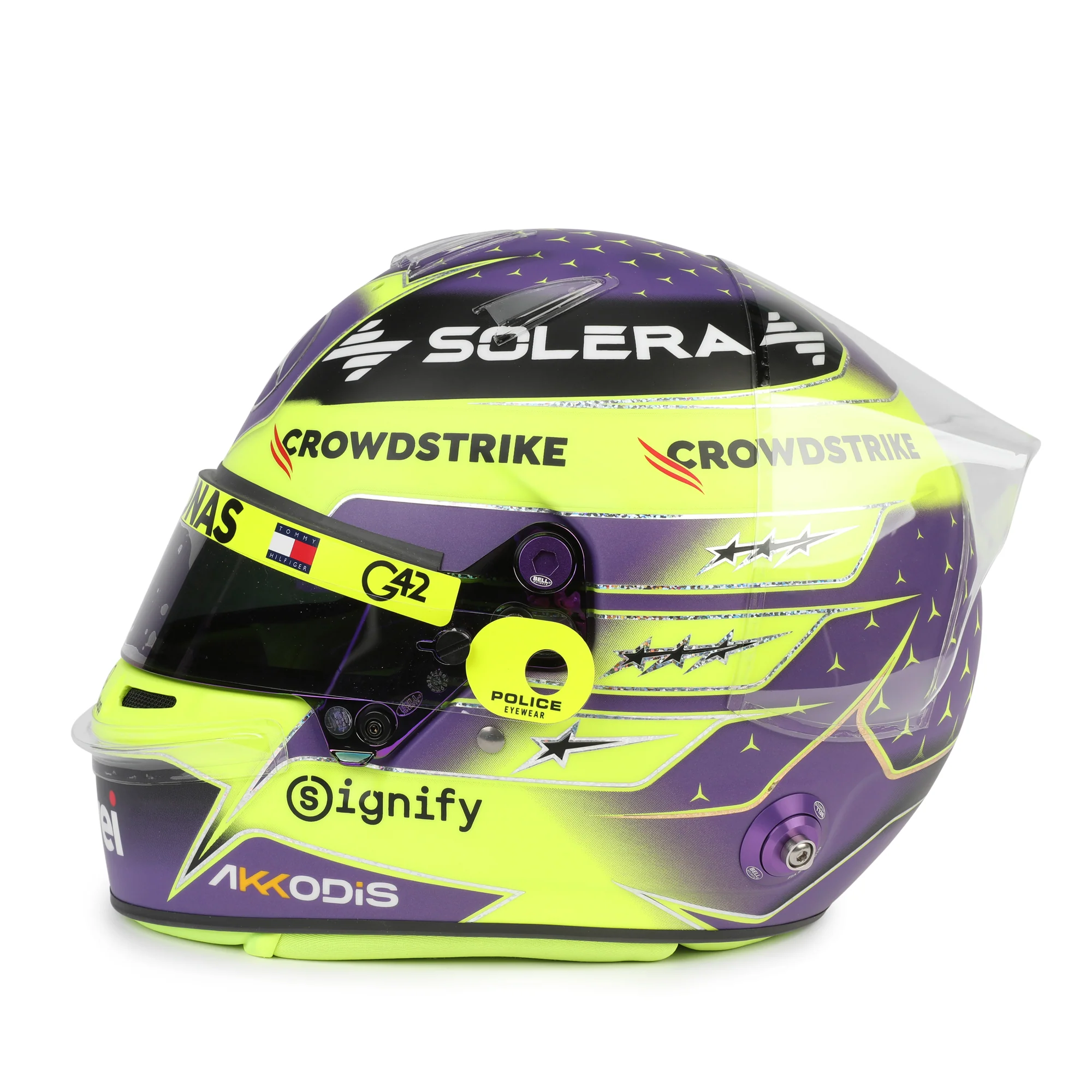 Season Launch LOT 023 - Lewis Hamilton 2024 Mercedes Helmet - Abu Dhabi GP Replica - Image 3